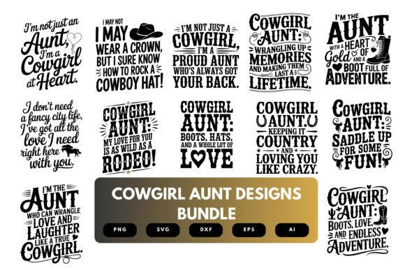 Cowgirl Aunt SVG Bundle