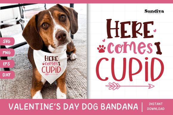 Cute Valentines Day Dog Bandana Quote 14