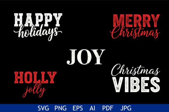 Festive Christmas Holiday Quote Set