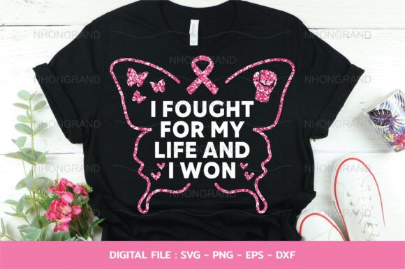 Fighting Breast Cancer Quote Butterfly