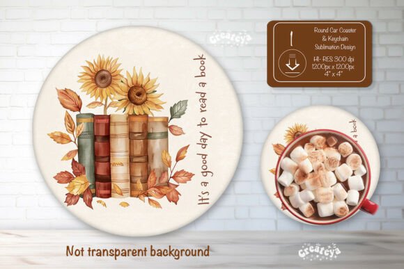 Floral Book Lover Quote Round Coaster