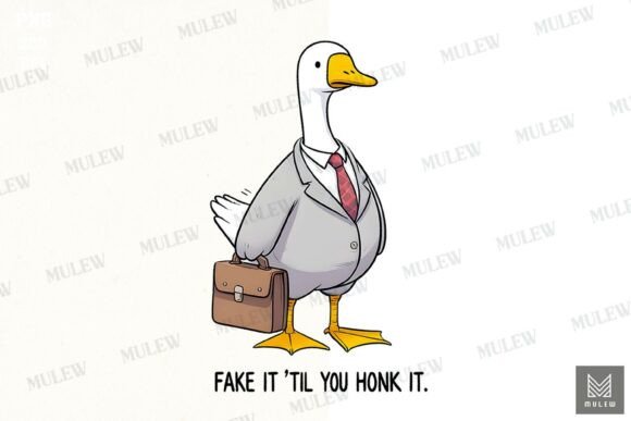 Funny Goose Motivational Quote PNG