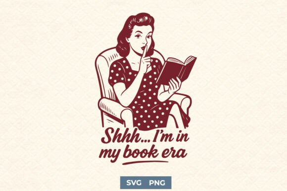Retro Book Era SVG PNG Vintage Reading