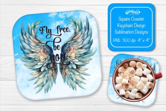 Square Coaster Sublimation Png Quote Fly