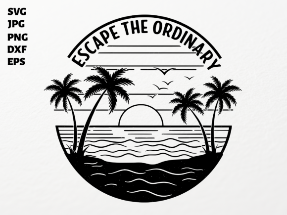 Tropical Sunset SVG for Cricut
