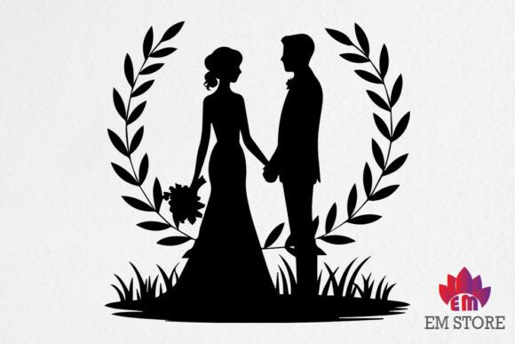 Wedding Heart SVG - Bride and Groom